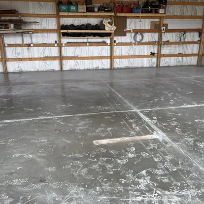 Finished shop floor with score lines